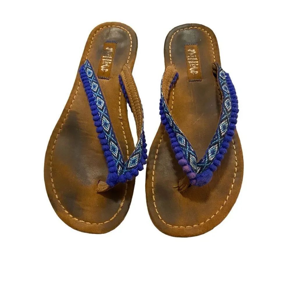 Mad Love Argyle Diamond Flip Flops Sandals Coastal Summer Beach Indie Boho Bohem